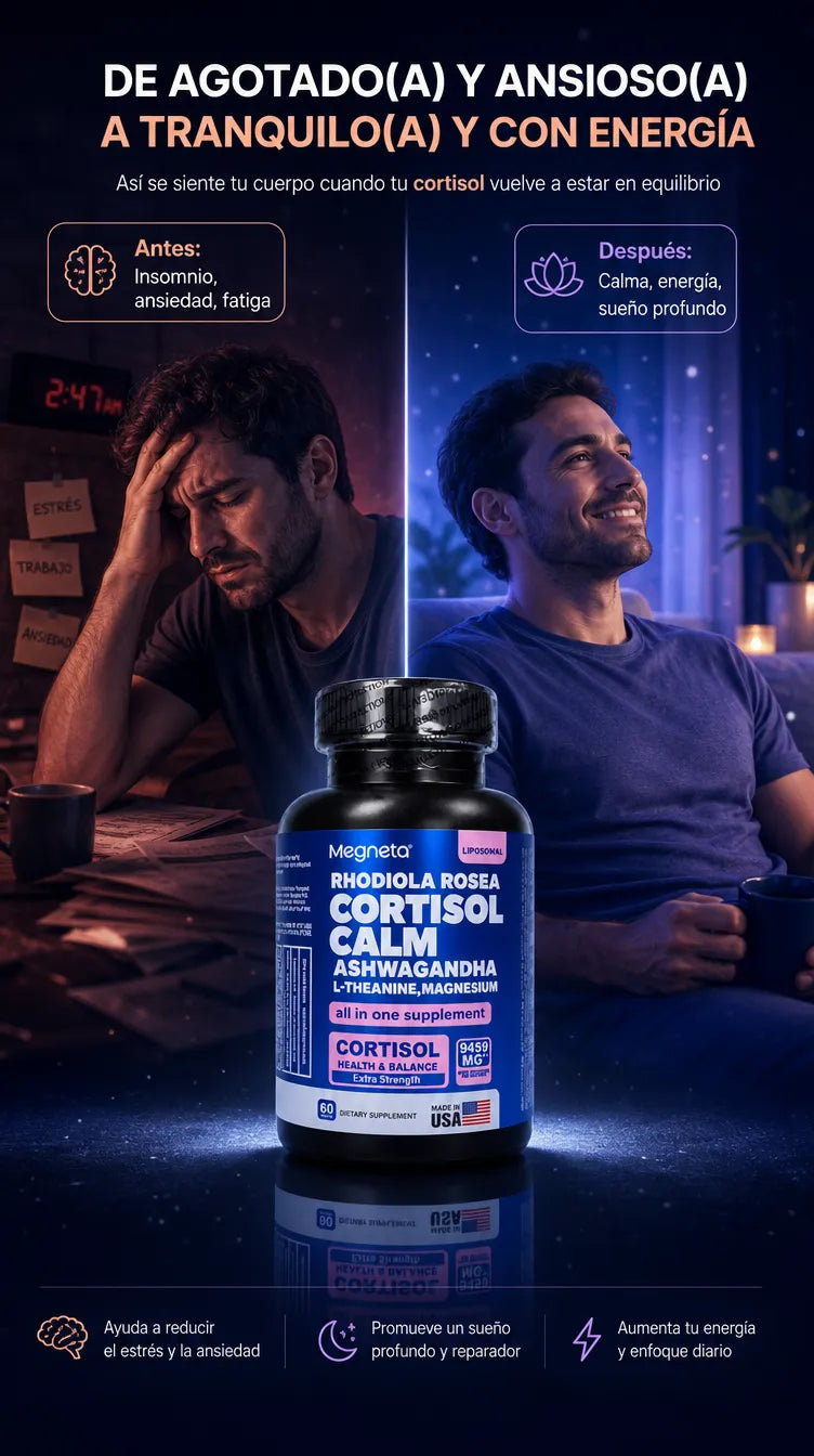 Megneta Cortisol Calm Kit - Antes y Despues
